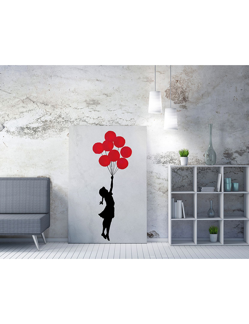 Pintura em tela Garota de balão voador Banksy