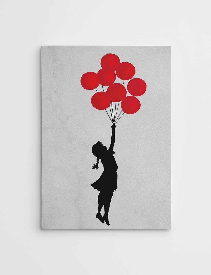 Pintura em tela Garota de balão voador Banksy