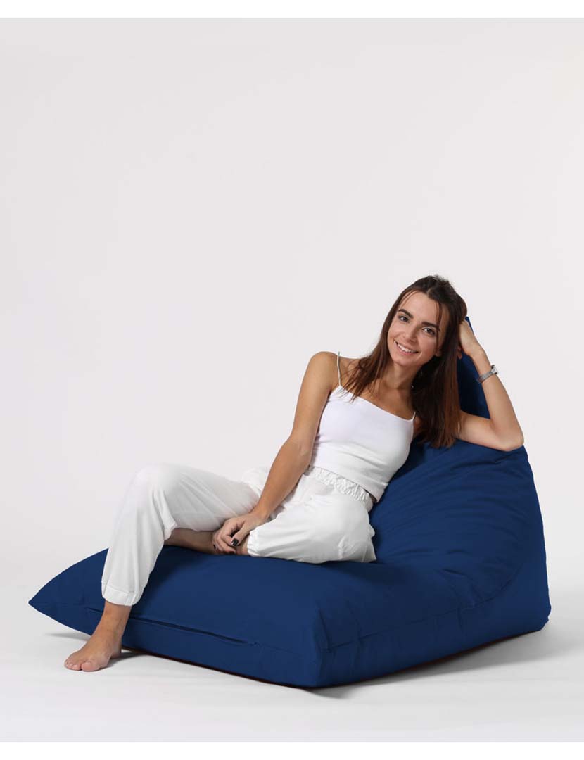 Pufe Pirâmide Grande Cama Azul Escuro