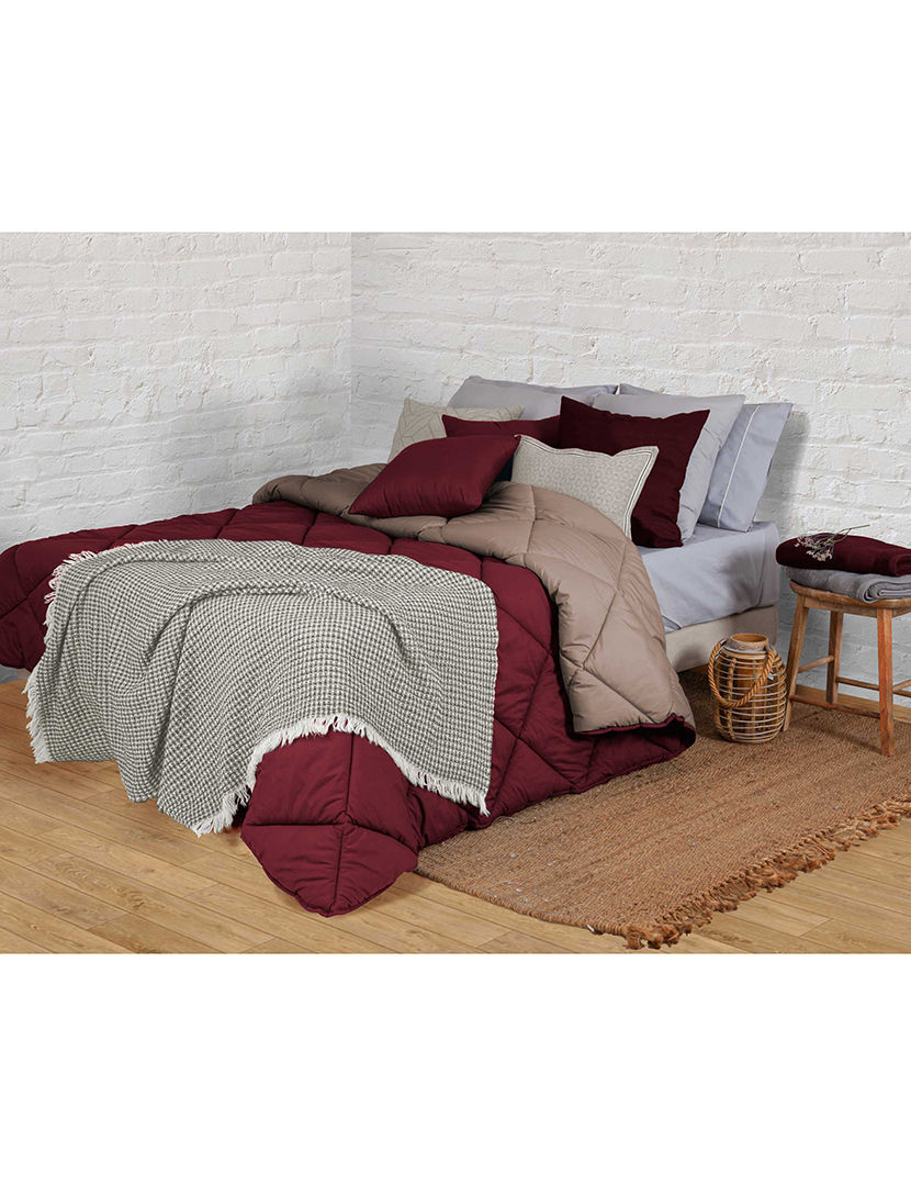 Edredon Bicolor Bordeaux
